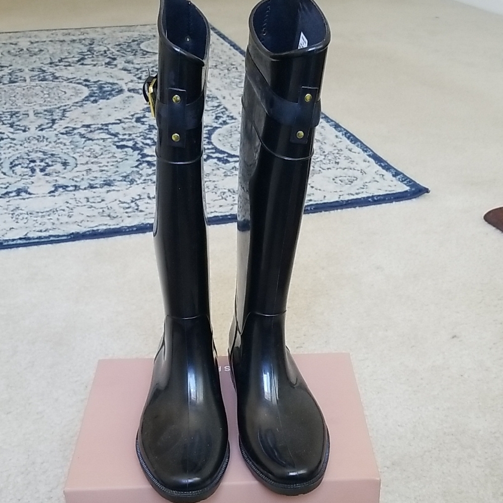 Lauren by Ralph Lauren Glossy Black Women's Rain Boots Size 7 LNC